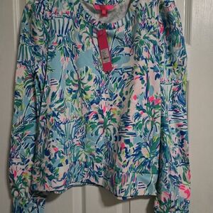 Lilly Pulitzer Vibrant Palm Print Sweatshirt